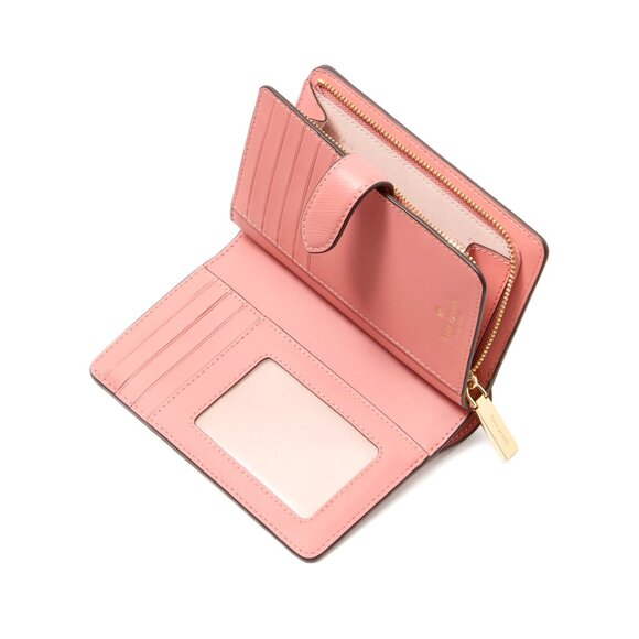 New Kate Spade Madison Medium Compact Bifold Wallet Leather Terracotta Tile - Picture 2 of 3